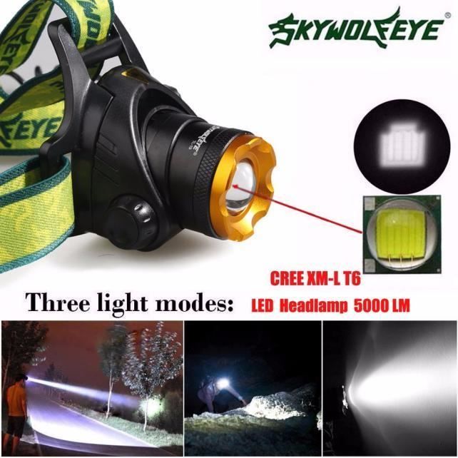 30000 LM 3x DEL XM-L T6 18650 projecteur Phare Tête Torche Lampe de Poche