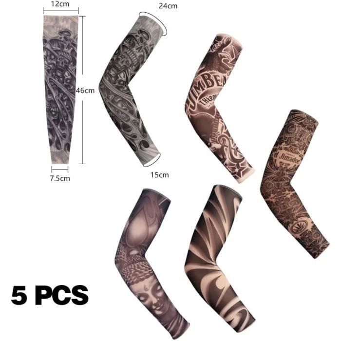Manches de Tatouages Temporaire Manchette Tatouage, 5pcs Faux