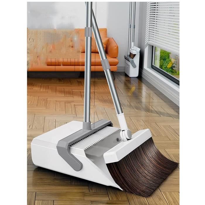 Ensemble Balai Et Pelle à Poussière Avec Long Manche - PP Et Acier Inoxydable - Pour Maison, Cuisine, Bureau - 10