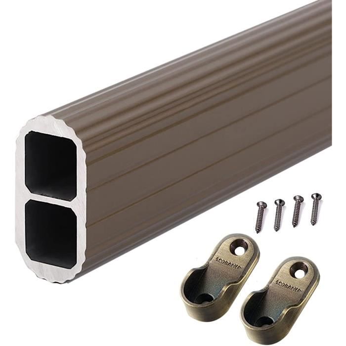 Tringle à Vêtements Télescopique - Alliage Aluminium Gris - Extensible De 34 à 100 Cm - Gain De Place