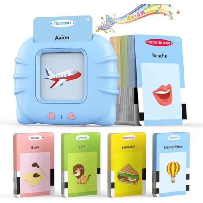 Liseuse éducative J.A.D.E Liboo – 240 Mots Français/anglais – 120 Cartes – Sans écran – Jeu De Vocabulaire Dès 3 Ans