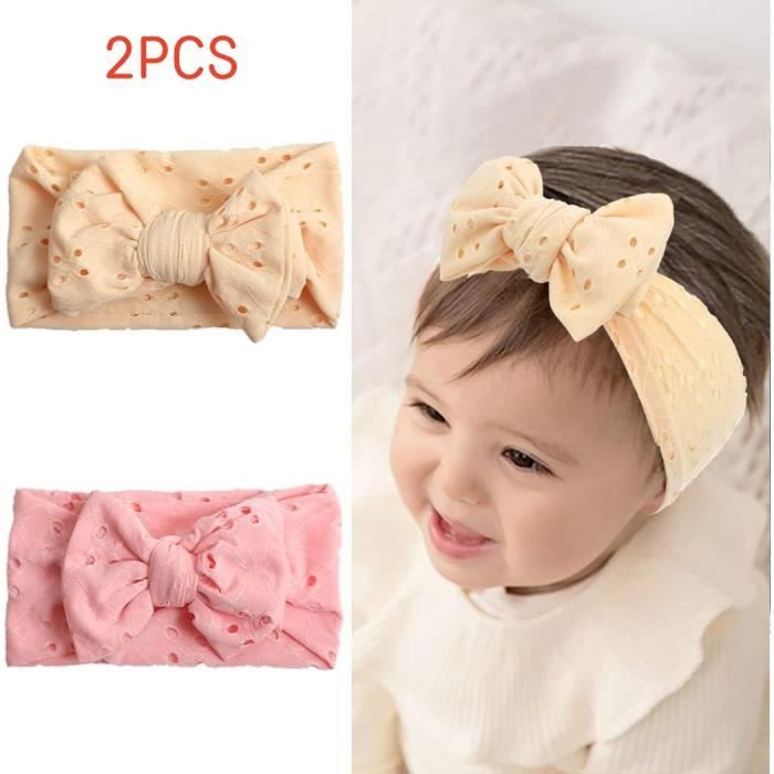 My Lello Bandeau élastique Pour Bébé En Tissu Shabby Rose Poudré, Rose Blush., 1 Unité (Lot De 1