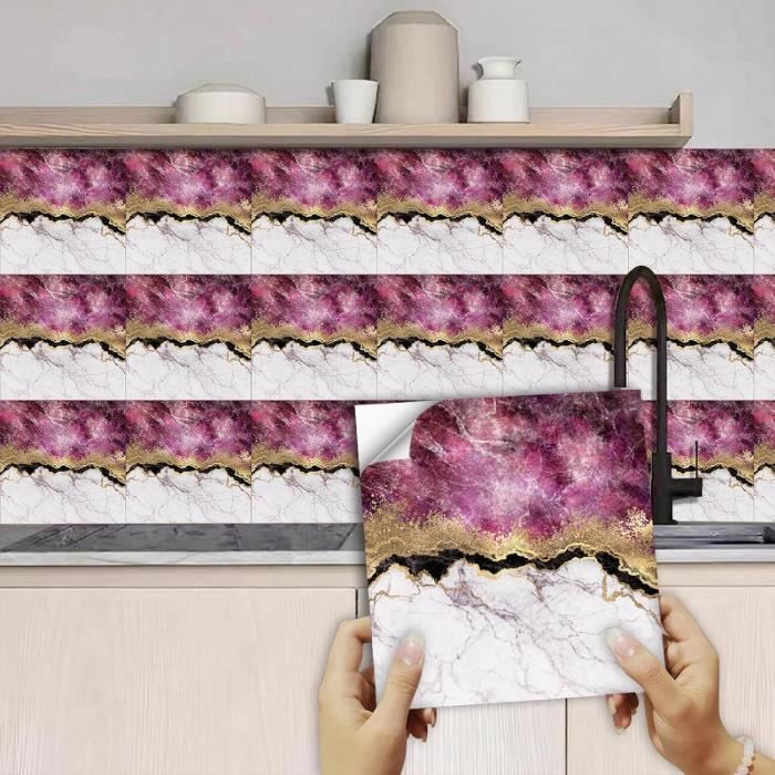 Dalle Pvc Adhesive Murale 30X30 Marbre Gris Stickers Cuisine Stickers Muraux Cuisine Carrelage