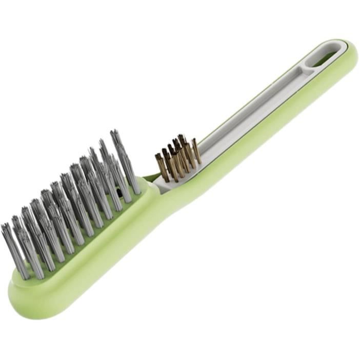 Brosse De Nettoyage Pour Rails De Fenêtre - Lot De 2 - Poils Durs PET Avec Grattoir Intégré - Compacte Et Ergonomique