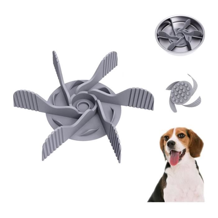 Insert En Silicone Pour Gamelle Chien - Mangeoire Lente Anti-Glouton - Ventouse Forte - Gris - 8