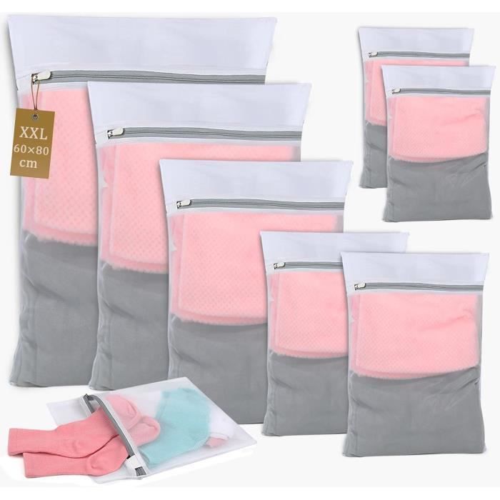 Lot De 3 Sacs De Lavage En Maille Avec Fermeture Éclair - Pour Linge Délicat, Soutiens-gorge