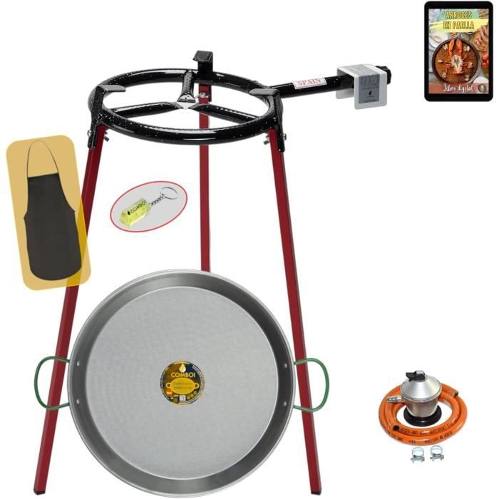 Brûleur Paellero Gaz 30cm - Brûleur Paella Acier Émaillé Deux Feux Puissants Butane Propane