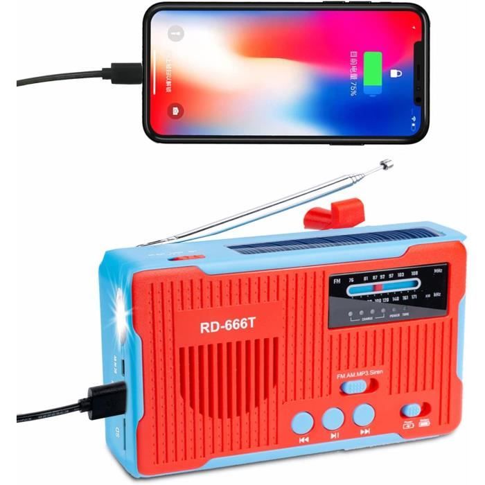 Radio Solaire Radio D'Urgence, Radio De Charge Solaire Portable Avec