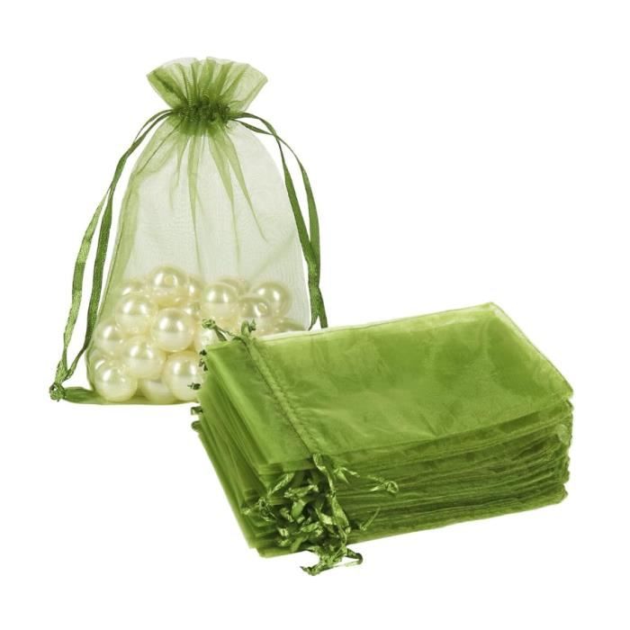 50 Pieces Vert Pochette Cadeau Sachet Organza 10x15 cm Sac Cadeau Anniversaire Sac Cadeau Mariage Sachet Lavande wj