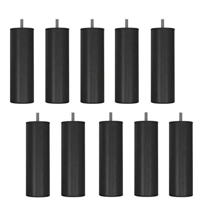 10 Pieds de lit, Sommier Tapissier en Métal (Acier) Chromé 15 cm , Vis