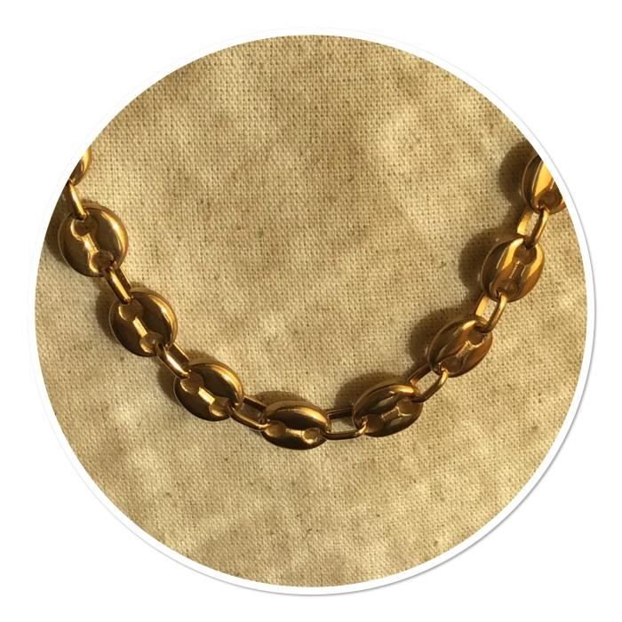 Bracelet Grain de Café Creux, Or Jaune 750, longueur 16 cm Bracelet Grain de Café Creux, Or Jaune 750, longueur 16 cm