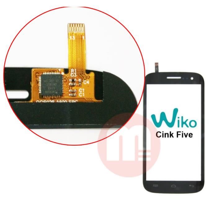 Vetro Tattile Per Wiko Slide - Nero, Nuovo E Originale (Senza LCD) - M365 05050505001