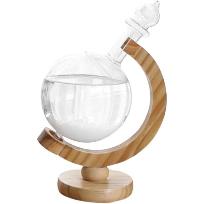 Verre Tempête Oracle Storm Glass – Prédicteur Météo Créatif Sur Socle Bois – Déco Magique Et Prévision Naturelle
