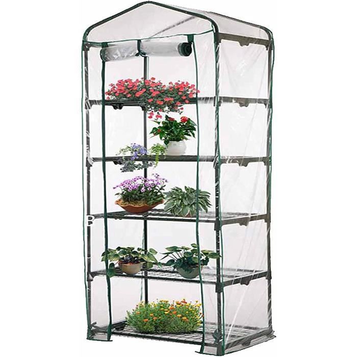 Serre 4 Niveaux Well Home - Cadre Métal, Couverture PVC Transparent, Dimensions 50x45x130 Cm, Pour Balcon Ou Intérieur - 10