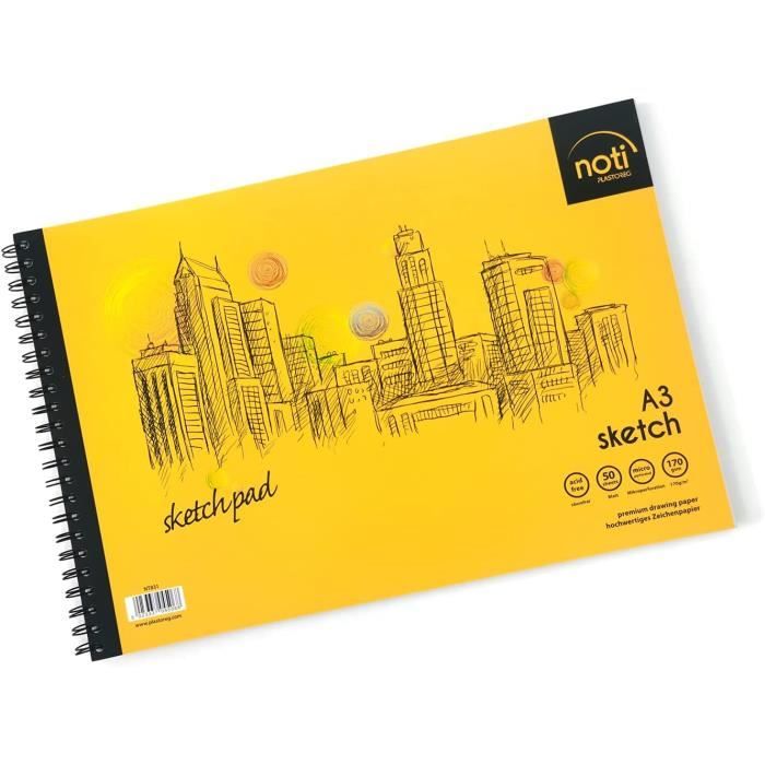 Bloc Graphique Professionnel Silvine A4 - 50 Feuilles Papier 90g/m² à Carreaux 2/10/20mm