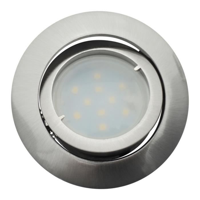 10x Supports De Lampe Encastrés GU10 Orientables - Satiné, 220V, Pour Spots