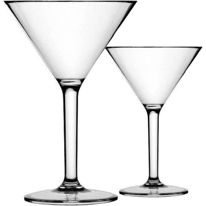 Home n Ware Martini incassable Verres Ensemble de 2 Polycarbonate réutilisables 10,2 onces Premium qualité Or série 