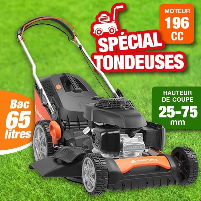 Tondeuse thermique auto-tractée, moteur Honda, largeur de coupe 53 cm,