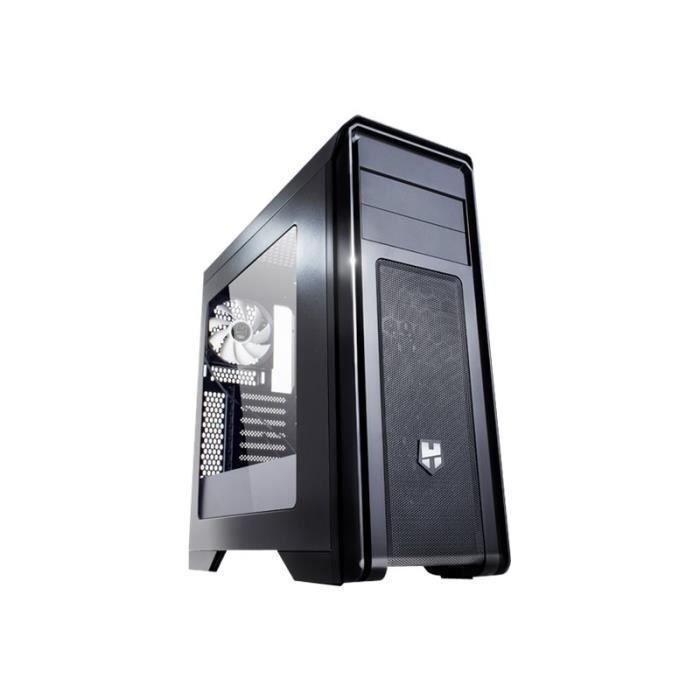 Boîtier PC NOX Hummer ZX Tour midi ATX noir sans alimentation – 5 baies internes – 2 ports USB 2.0