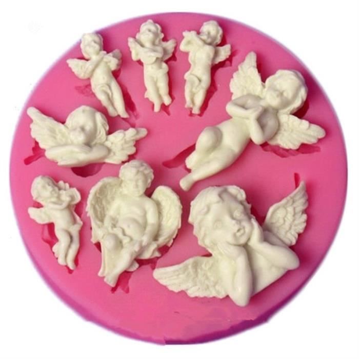 Moule Silicone Ange 3D Pour Décoration Gâteau - Outil Sugarcraft Et Argile Polymère - Moyen