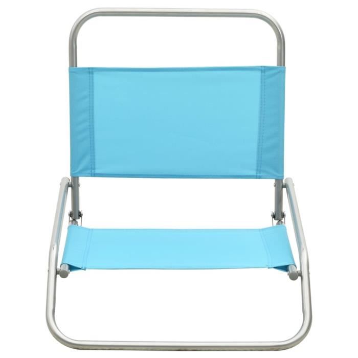 chaises de plage pliables - turquoise - tissu - pliant - 2 pcs
