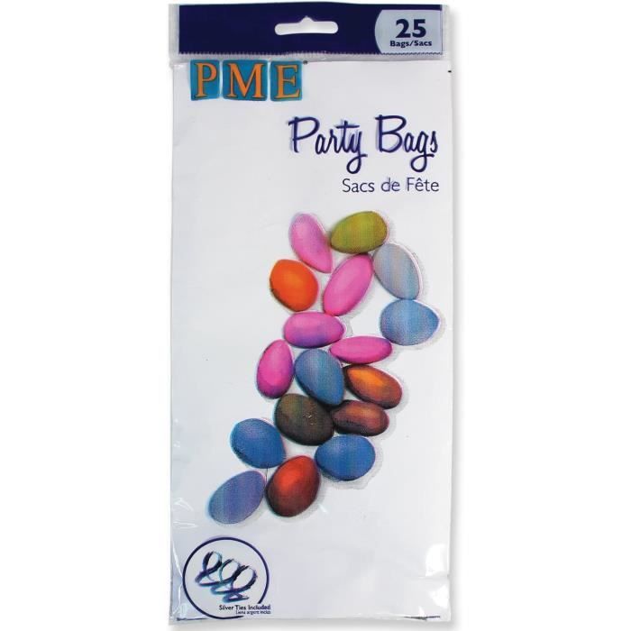 PME BP500 Sachets Surprise Avec Attache En Argent, Lot De 25, Plastique, Transparent 11 X 0.1 X 23 Cm