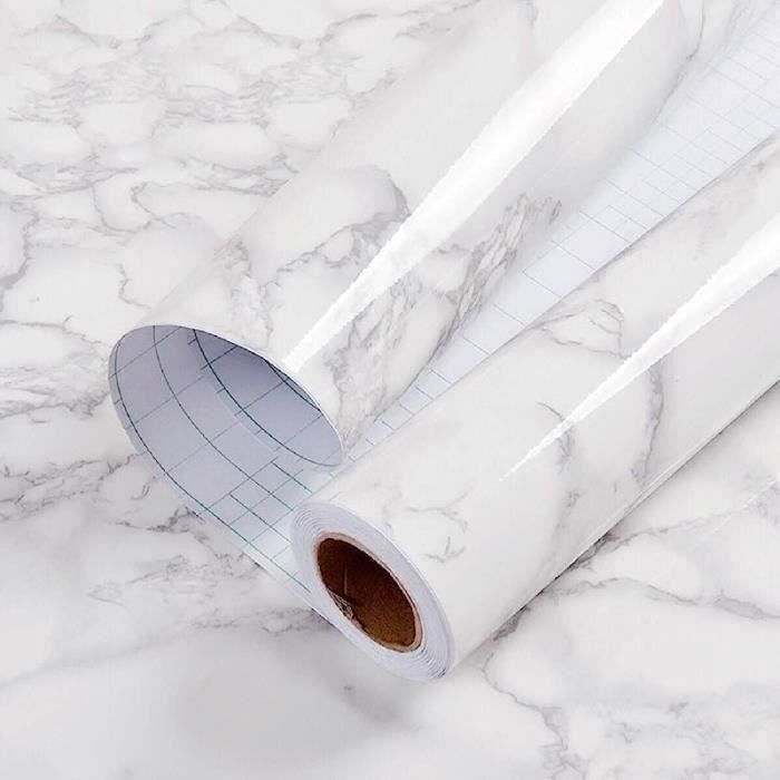 FunStick 60CMx5M Papier Peint Adhesif Meuble Marbre Papier Peint Adhesif PVC Mural Salle de Bain Salon Noir Imperméable Revetement Adhésif Meuble Marbre Noir Vinyle Adhésif Plan de Travail Cuisine