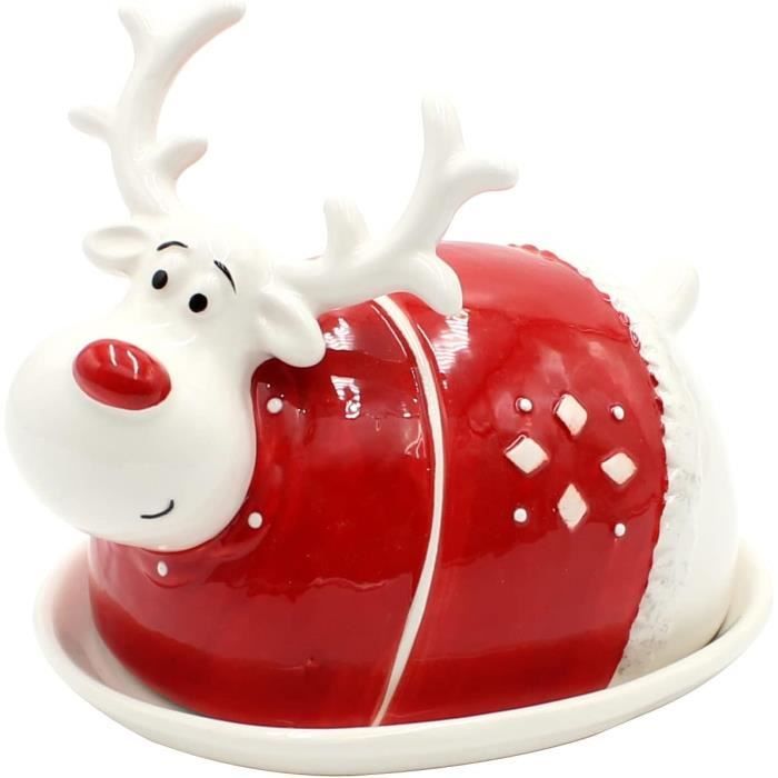 Beurrier En Céramique Comme Wapiti 16 X 13 X 14 Cm, 16 Cm[u613