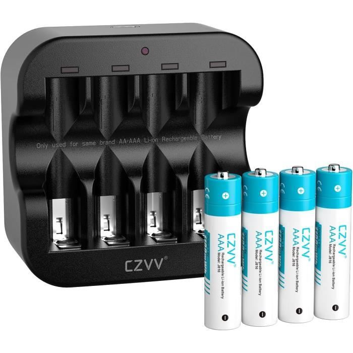 Chargeur + 4 Piles Rechargeables 14250 300mAh 3.7V - Remplacent LS14250 ER14250 CR14250