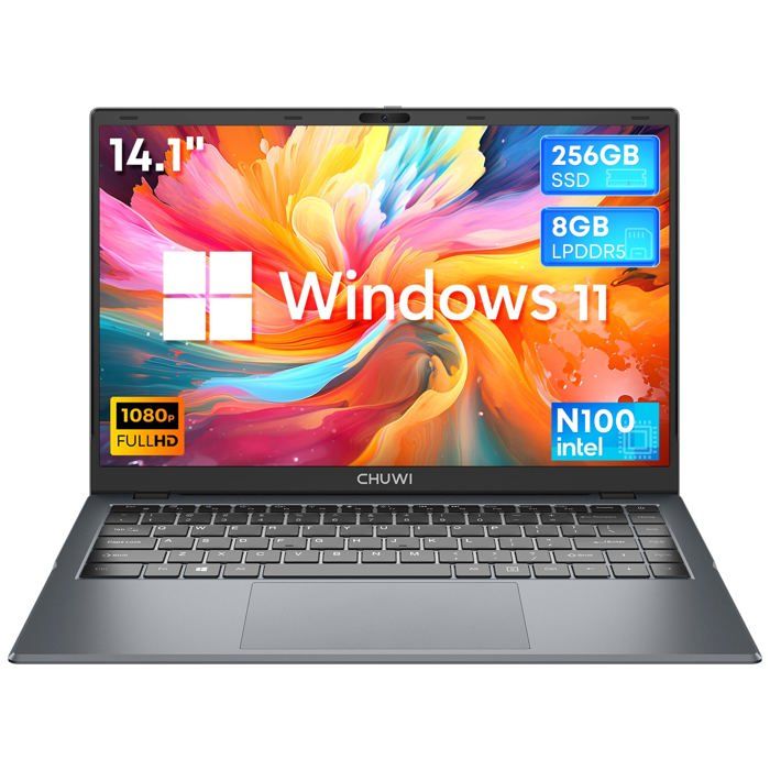 Ordinateur portable CHUWI GemiBook XPro 141 avec processeur Intel N100 8Go RAM 256Go SSD et batterie 5000mAh