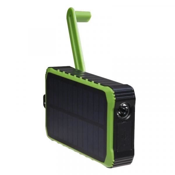 Banque dénergie solaire - DENVER - Modèle 117140100000 - 10000 mAh - Recharge USB-C - Lampe de poche intégrée