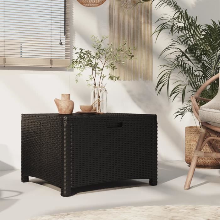 Coffre Boîte Meuble De Jardin Rangement 270 Litres Noir PP Rotin 02 0013024 89467609