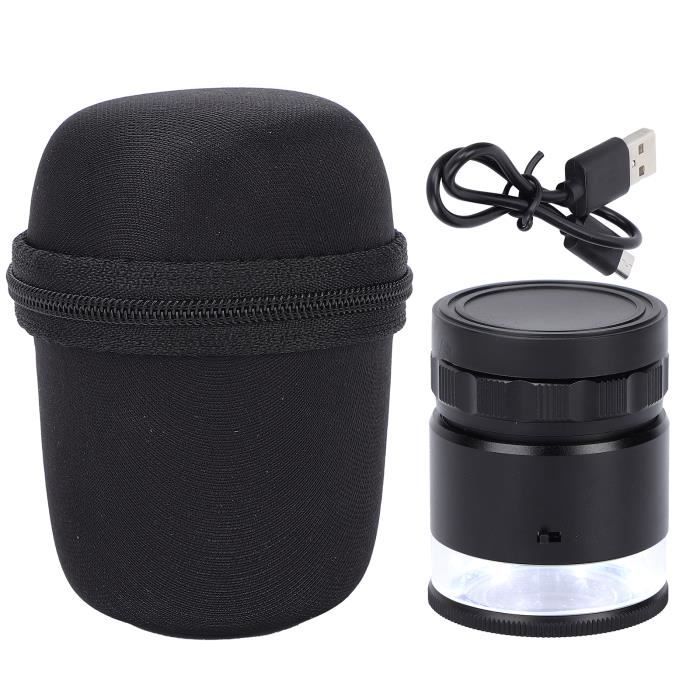 Loupe De Poche Avec 6 LEDs Et Poignée - Grossissement 4x, Diamètre 75mm, Argent, Neuve, Piles Non Incluses