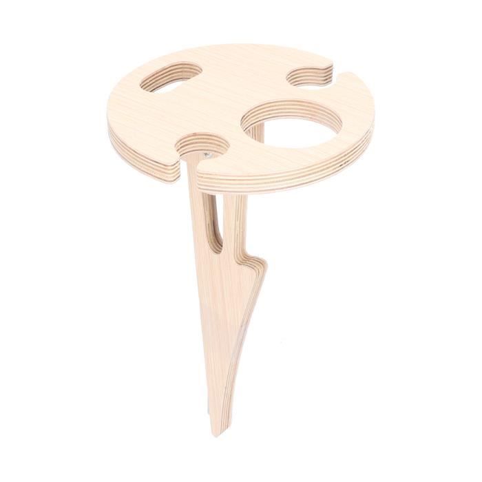 Table De Pique-Nique Pliante Extérieure En Bois Avec Porte-Verre Table