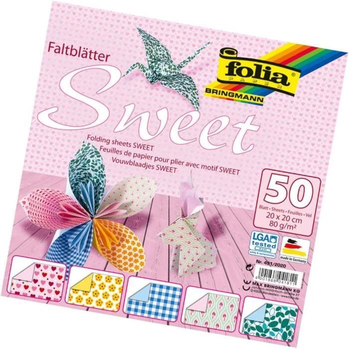 Papier Origami MarpaJansen - 90 Feuilles Motif Eucalyptus 15x15cm - 80g/m² Recto/Verso