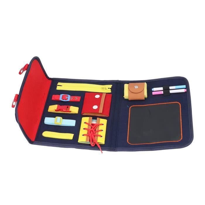 Tableau d'activité sensorielle double face en silicone avec 20 cordes accessoires et sac portable, soulage le stress pour adultes et 3 ans