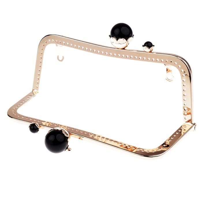 Bronze -Sac à pièces en métal pour femmes, 8.5cm, fermoir de porte monnaie, cadre molletonné