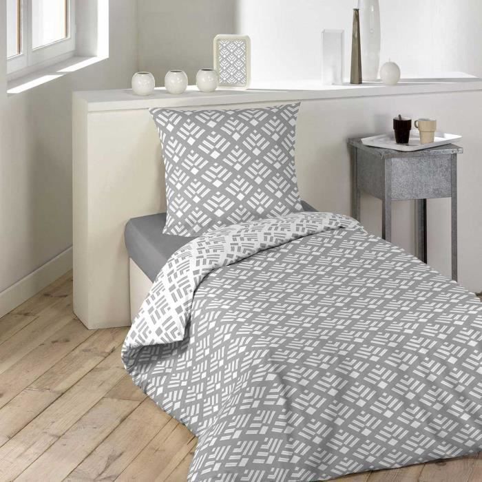 Basics Parure de lit avec housse de couette en microfibre 140 x 200 cm Bleu marine