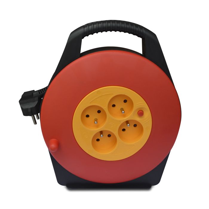 Enrouleur électrique EXEN 20 M - 4 Prises Type E, 3300W, IP44 - Pour Jardin, Chantier, Garage, Extérieur - 5