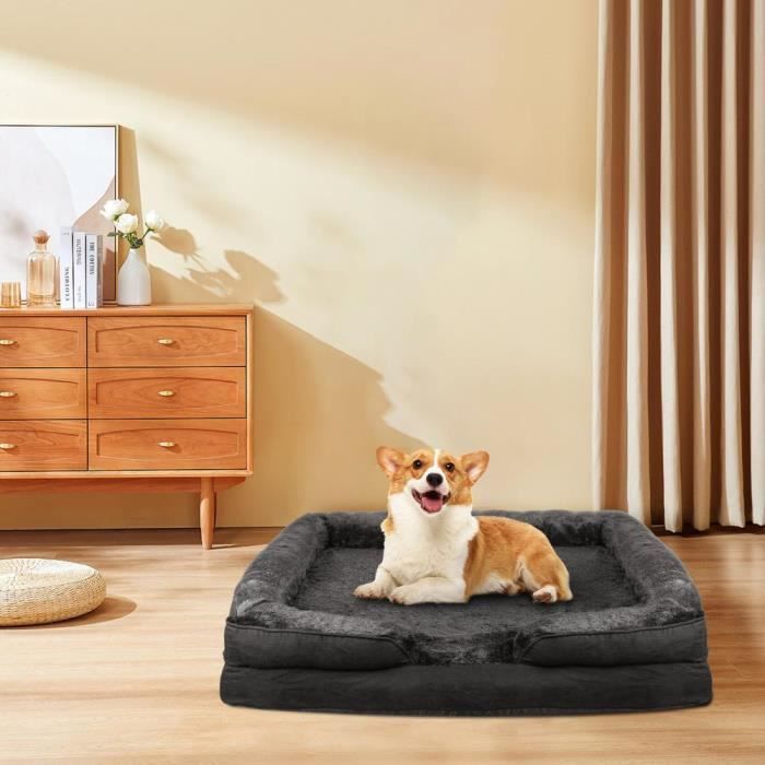 Comparer les prix de Panier Chien Grande Taille - JEOBEST - Noir - Orthopedique - 106*80*20cm