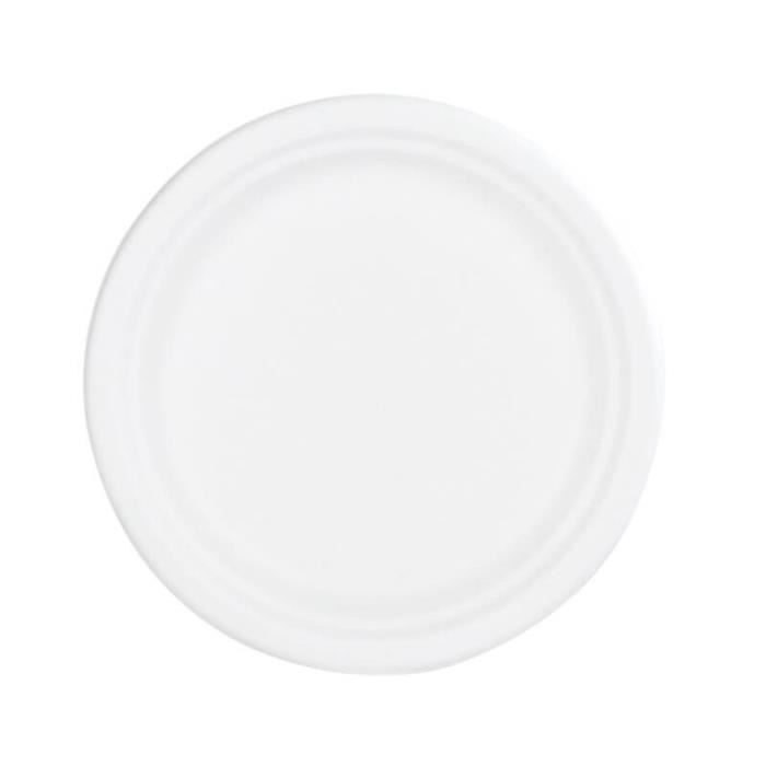 Assiettes en Fibre de Canne à Sucre - JOUR DE FETE - 22 cm - 50 pièces - Écologiques - Compostables