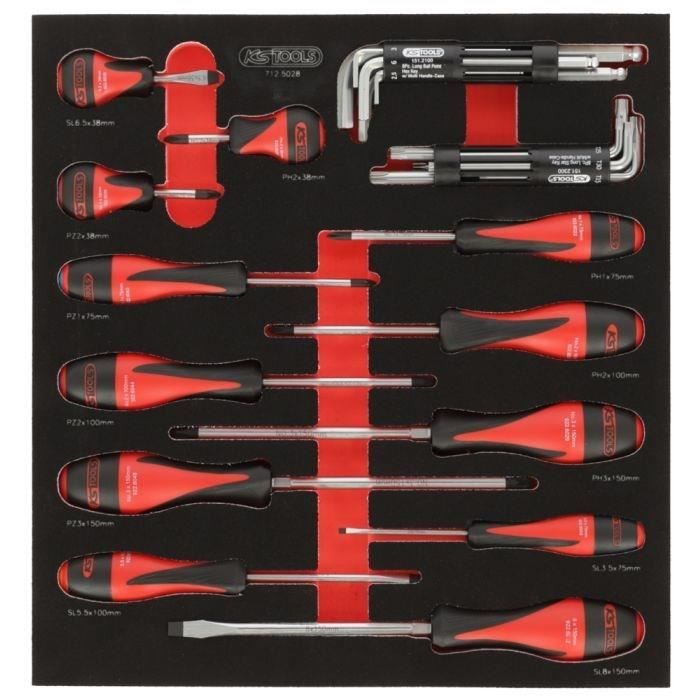 Composition d'outils KS TOOLS - Pour servante - 3 tiroirs - 158 pcs - 714.0158