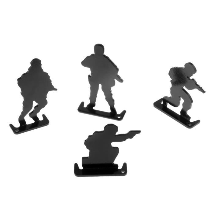 4 pièces pour Le Divertissement de tir de fête de Famille Cible de tir Yeelur Cible en métal Type A