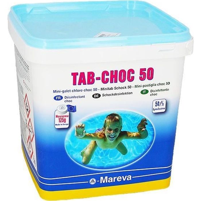 Mini-galets choc - 5 kg de Mareva - Chlore, oxygène actif, brome