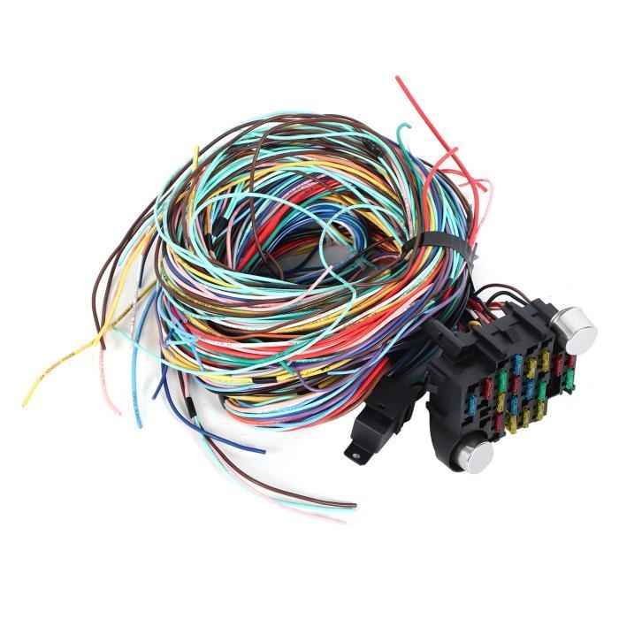 Kit De Faisceaux Universel 21 Circuits Pour Chevrolet / GMC - 17 Fusibles Inclus - Installation Facile