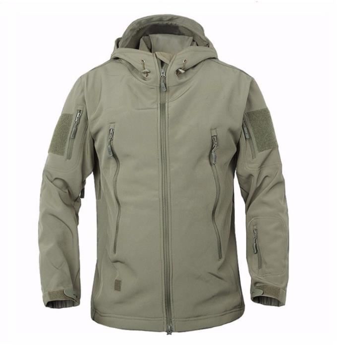 GLIMDA Veste tactique polyvalente tout terrain pour hommes, manteau  militaire décontracté imperméable polyvalent avec 12 poches, veste d'hiver  pour hommes (couleur : noir, taille : S) : : Mode