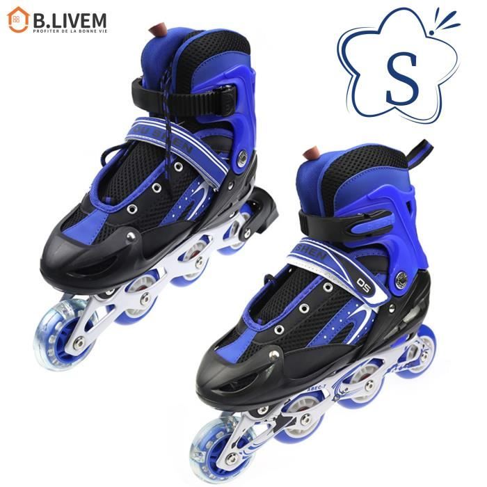 Patins à Roulettes Enfant Réglables Street Rider – Bleu/noir, Taille 29-32, Neuf