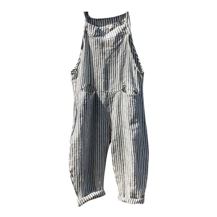Femme Ethnique Ample Lin Coton Combinaison Pantalons Playsuit Pantalon Overalls 