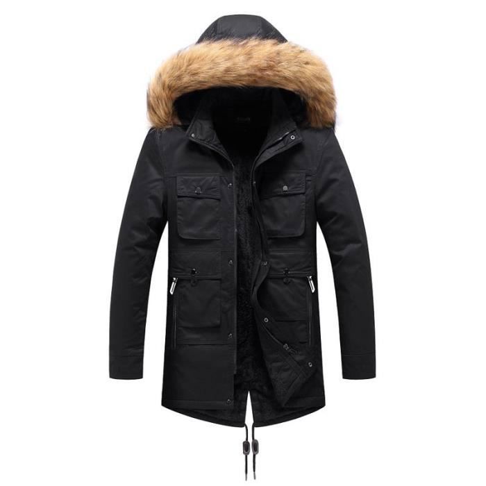 Long manteau fourrure homme best sale