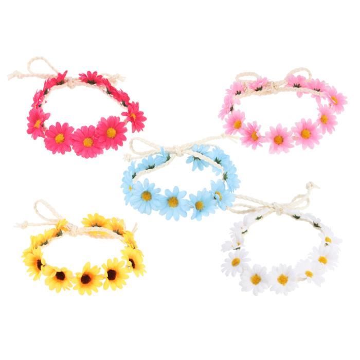Bandeau Floral Mexicain Artificiel – Couronne De Fleurs Pour Fête, Mariage, Coiffure Femme